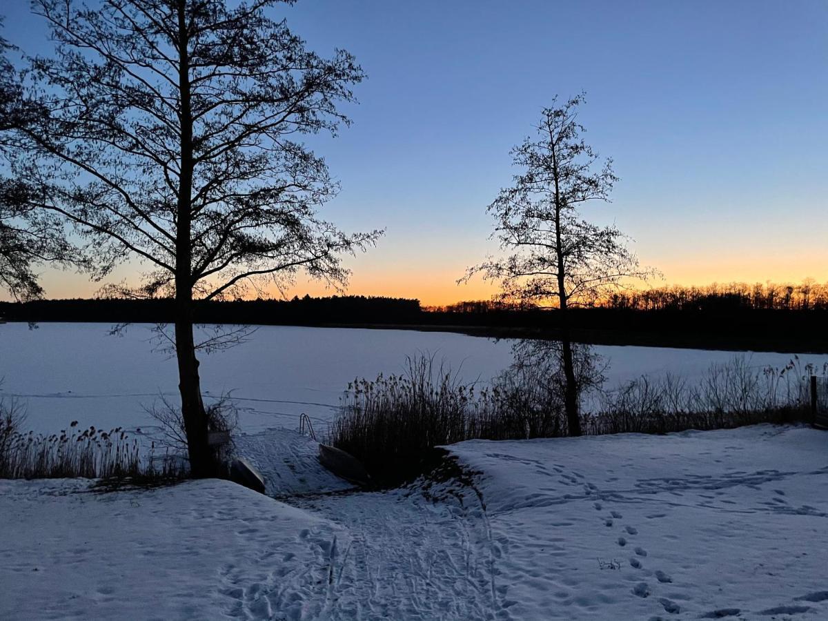 5 Sterne-Ferienhaus Eisvogel Am See Mit Sauna Und Kamin Krakow am See Exteriör bild